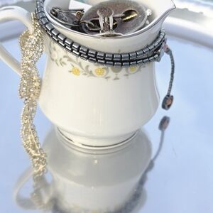 Elegant Silver and Black Women's Bracelet